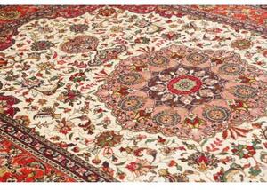 Tappeto Tabriz Medaglione Floreale Rosso Avorio 203x298 Cm