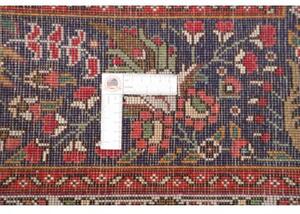 Tappeto Tabriz Medaglione Floreale Rosso Corallo Blu Scuro 200x293 Cm