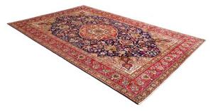 Tappeto Tabriz Medaglione Floreale Blu Notte Rosso 205x309 Cm