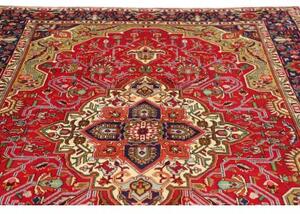 Tappeto Tabriz Stilizzato Rosso Blu Scuro 202x302 Cm