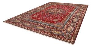 Tappeto Tabriz Medaglione Floreale Rosso Cremisi Blu Notte 302x398 Cm