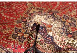 Tappeto Tabriz Medaglione Floreale Rosso Scuro Blu Scuro 247x356 Cm