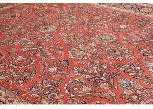 Tappeto Sarough Floreale Rosso Mattone Blu Scuro 283x398 Cm