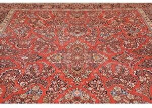 Tappeto Sarough Floreale Rosso Mattone Blu Scuro 283x398 Cm