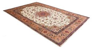 Tappeto Tabriz Medaglione Floreale Avorio Terracotta 198x294 Cm