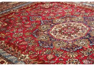 Tappeto Tabriz Medaglione Floreale Rosso Cremisi Blu Notte 302x398 Cm