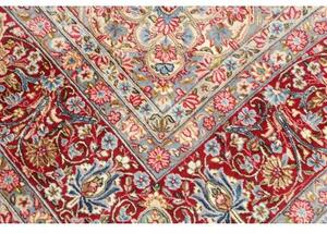 Tappeto Kerman Medaglione Floreale Blu Scuro Rosso Cremisi 272x387 Cm