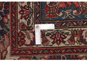 Tappeto Tabriz Medaglione Floreale Rosso Cremisi Blu Notte 302x398 Cm