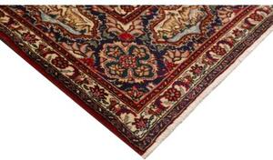 Tappeto Tabriz Medaglione Floreale Rosso Cremisi Blu Notte 302x398 Cm