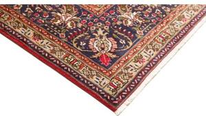 Tappeto Tabriz Medaglione Floreale Rosso Scuro Blu Scuro 247x356 Cm