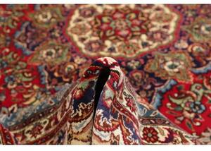 Tappeto Tabriz Medaglione Floreale Rosso Cremisi Blu Notte 302x398 Cm