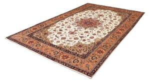 Tappeto Tabriz Medaglione Floreale Avorio Terracotta 198x294 Cm