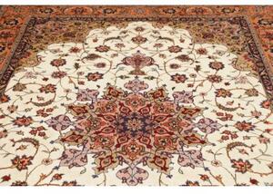 Tappeto Tabriz Medaglione Floreale Avorio Terracotta 198x294 Cm