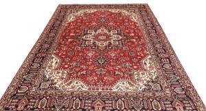 Tappeto Tabriz Stilizzato Rosso Blu Scuro 200x293 Cm