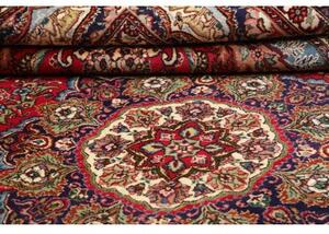 Tappeto Tabriz Medaglione Floreale Rosso Cremisi Blu Notte 302x398 Cm