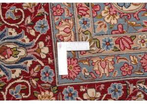 Tappeto Kerman Medaglione Floreale Blu Scuro Rosso Cremisi 272x387 Cm