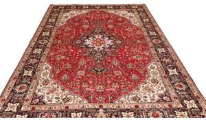Tappeto Tabriz Stilizzato Rosso Blu Scuro 195x298 Cm