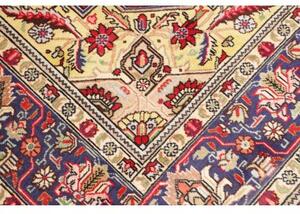 Tappeto Tabriz Stilizzato Rosso Blu Scuro 204x285 Cm
