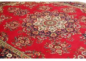 Tappeto Tabriz Medaglione Floreale Rosso Blu Scuro 240x348 Cm