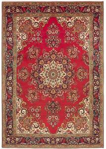 Tappeto Tabriz Medaglione Floreale Rosso Blu Scuro 240x348 Cm