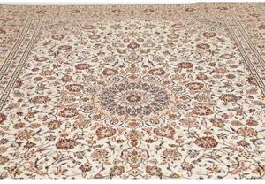 Tappeto Kashan Medaglione Floreale Avorio Rosso Bordeaux 250x345 Cm