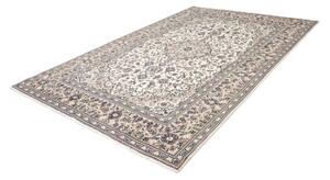 Tappeto Kashan Medaglione Floreale Avorio Blu 195x308 Cm