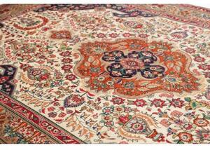 Tappeto Tabriz Medaglione Floreale Avorio Rosso Ruggine 198x303 Cm