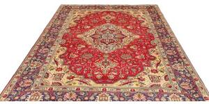 Tappeto Tabriz Stilizzato Rosso Blu Scuro 204x285 Cm