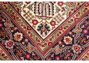 Tappeto Tabriz Medaglione Floreale Rosso Blu Scuro 250x358 Cm