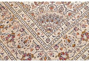 Tappeto Kashan Medaglione Floreale Avorio Rosso Bordeaux 250x345 Cm