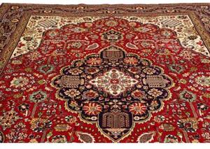 Tappeto Tabriz Medaglione Floreale Rosso Blu Scuro 250x358 Cm