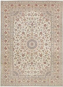 Tappeto Kashan Medaglione Floreale Avorio Rosso Bordeaux 250x345 Cm