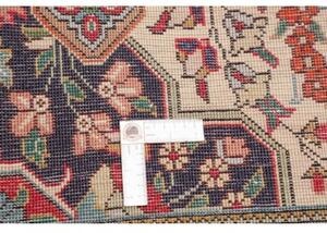 Tappeto Tabriz Medaglione Floreale Avorio Rosso Ruggine 198x303 Cm