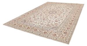 Tappeto Kashan Medaglione Floreale Avorio Rosso Bordeaux 250x345 Cm