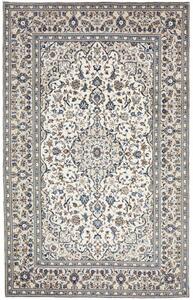 Tappeto Kashan Medaglione Floreale Avorio Blu 195x308 Cm