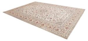 Tappeto Kashan Medaglione Floreale Avorio Rosso Bordeaux 250x345 Cm