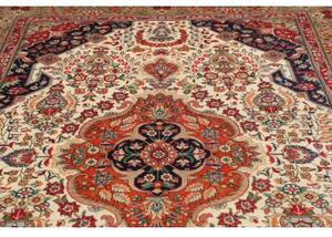 Tappeto Tabriz Medaglione Floreale Avorio Rosso Ruggine 198x303 Cm