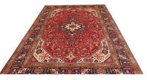 Tappeto Tabriz Stilizzato Rosso Blu Scuro 202x296 Cm