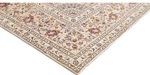 Tappeto Kashan Medaglione Floreale Avorio Rosso Bordeaux 250x345 Cm