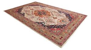 Tappeto Tabriz Medaglione Floreale Avorio Rosso Ruggine 198x303 Cm