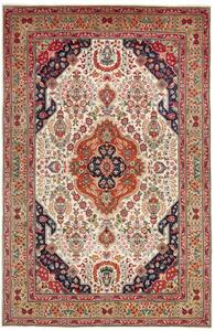 Tappeto Tabriz Medaglione Floreale Avorio Rosso Ruggine 198x303 Cm