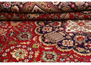 Tappeto Tabriz Medaglione Floreale Rosso Blu Scuro 250x358 Cm