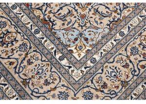 Tappeto Kashan Medaglione Floreale Avorio Blu 250x353 Cm