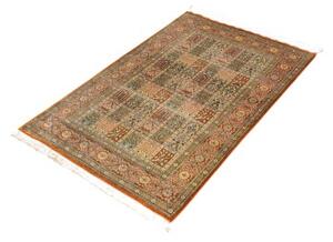 Tappeto Ghom Seta Geometrico Ruggine Verde Salvia 78x120 Cm