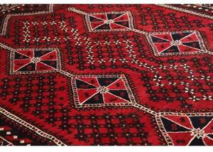 Tappeto Shiraz Geometrico Rosso Nero 210x295 Cm