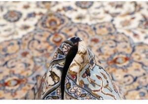 Tappeto Kashan Medaglione Floreale Avorio Blu 250x353 Cm