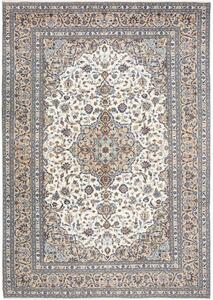 Tappeto Kashan Medaglione Floreale Avorio Blu 250x353 Cm