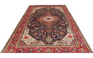 Tappeto Tabriz Stilizzato Rosso Blu Scuro 200x310 Cm