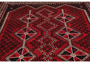 Tappeto Shiraz Geometrico Rosso Nero 210x295 Cm
