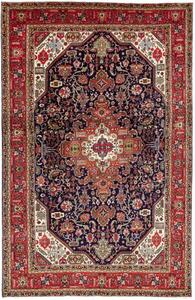 Tappeto Tabriz Stilizzato Rosso Blu Scuro 200x310 Cm